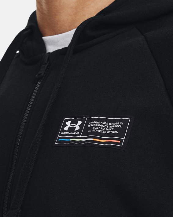 เสื้อฮู้ด UA Rival Fleece Chroma Full-Zip สำหรับผู้ชาย, Black, pdpMainDesktop image number 3